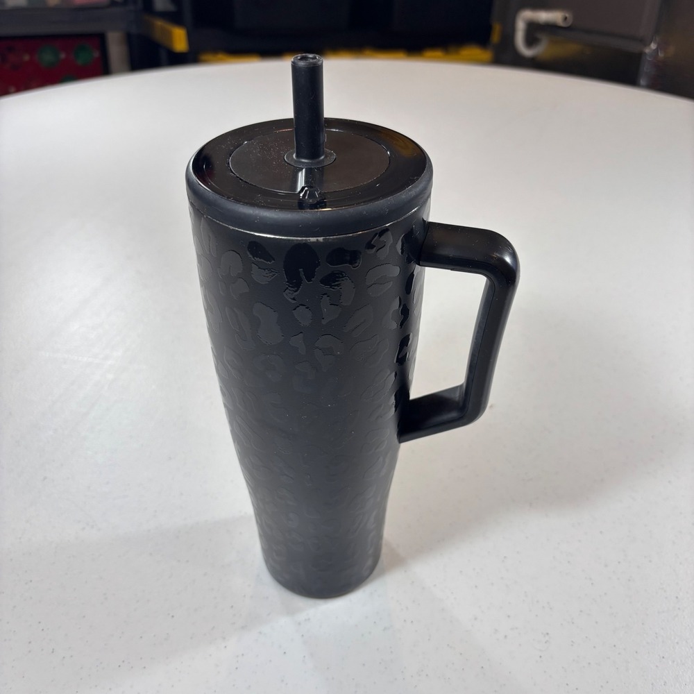 BruMate Era 40oz Tumbler Onyx Leopard Leakproof Insulated Mug with Straw